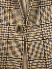 Giacca a quadri Principe di Galles in alpaca e lana 44S tweed marrone