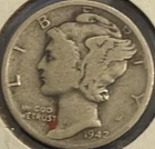 1942 P Mercury Dime 90% SILVER **FREE SHIPPING**