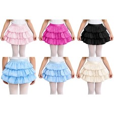 Kids Girls Shorts Youth Dance Graduation Skirt Roller Clothes A-Line Partywear