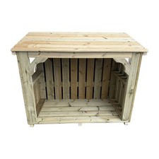 Mid-Size Wooden Log Store Heavy Duty Outdoor Firewood Storage Shed Redwood