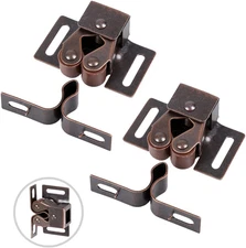 2 Pack Cabinet Latch Double Roller Catch for Cupboard Closet Cabinet Door Latche