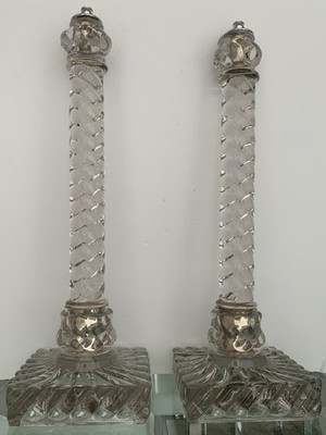 Pair If Two French Rope Baccarat Cristal Lamp Base. Only Base See Info.