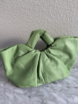 zara genuin leather green bag retail 199$
