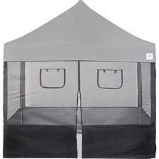 E-Z UP  Food Service Vendor Screen Wall Kit,Blck 800J34