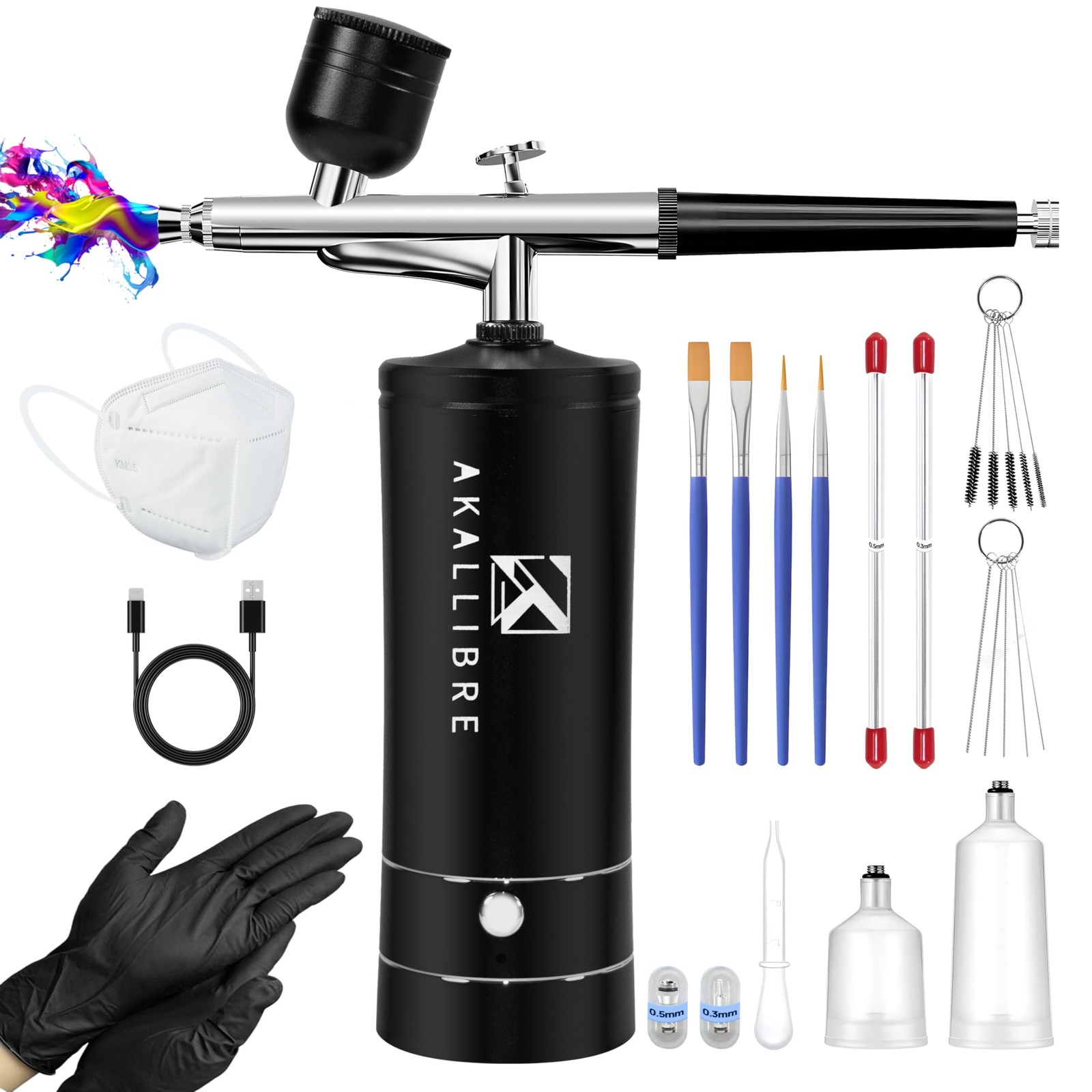 Airbrush Kit with Compressor, 48PSI High-Pressure Non-Cloggi