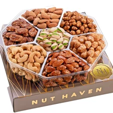 Thanksgiving Nuts Gift Basket - Assortment of Sweet & Roasted Salted Gourmet Nut