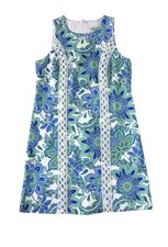 NWT Eliza J Blue Green White A Line Sleeveless Dress Size 12