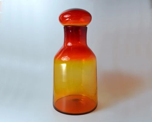 BLENKO massive 7326  Tangerine covered glass jar John Nickerson