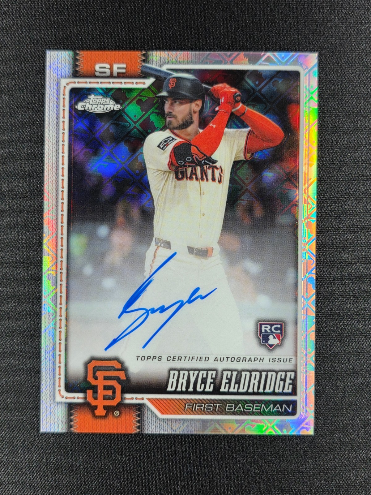 Bryce Eldridge 2026 Topps Chrome Logofractor On-Card RC ROOKIE AUTO GIANTS