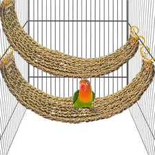 2 Pcs 29.5 x 7 Inches Large Bird Seagrass Mat Bird Hammock for cage  Bird Seag...