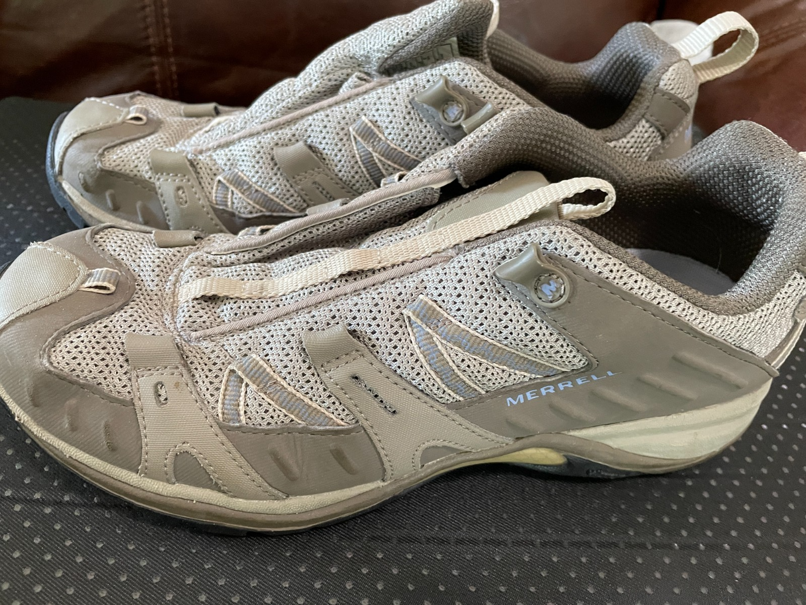 Scarpe Merrell Performance ballerine oliva pelle donna taglia 9 senza lacci