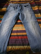 Buffalo David Bitton Jeans Mens 34x30 Blue Relaxed Straight Driven Stretch Denim