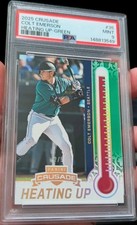 2025 Panini Crusade Colt Emerson #35 Heating Up Green /5 (RC) PSA 9 