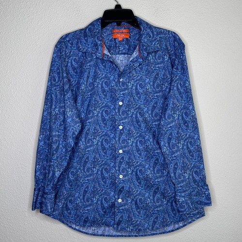 Tallia Men's Performance Tech Paisley Print Long Sleeve Button Up- Size 32/33 - Picture 2 of 5