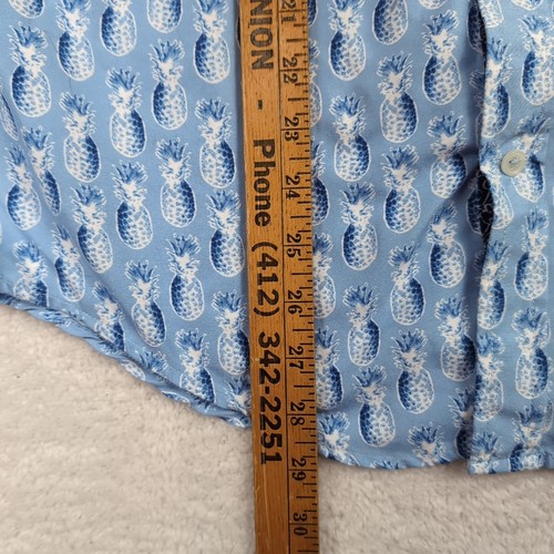 International Report Tropical Collection Blue Short Sleeve Button Up Shirt Large - Picture 3 of 7