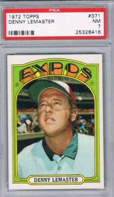 1972 Topps #371 Denny Lemaster PSA 7 NM Ausstellungen