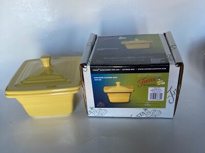 Fiesta  SUNFLOWER YELLOW Square Covered Belk Gift Box NIB
