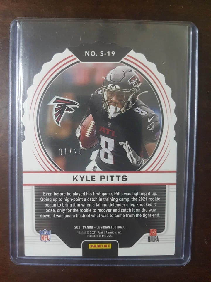 Kyle Pitts Rookie Obsidian Supernova 💎 01/25 Gold/Black Prizm #S-19🏈 - Image 2 of 2