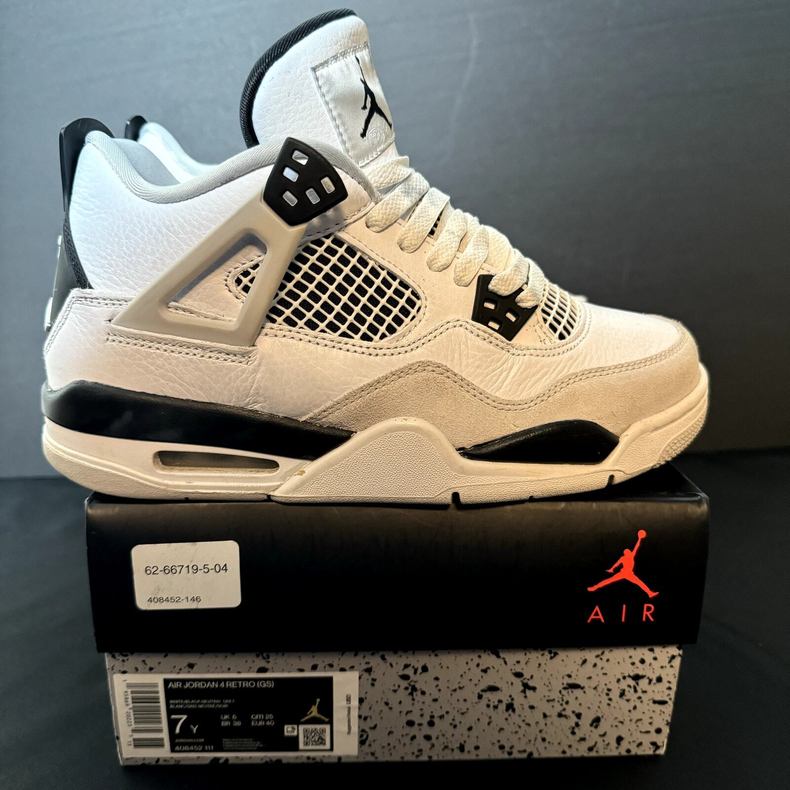 Size 7 - Nike Air Jordan 4 Retro GS Military Black Men's Shoes - Ships Now