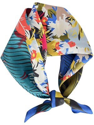 100% Mulberry Silk Scarf for Women Neck Head,Square Scarf 21''x21''for Hair Wrap