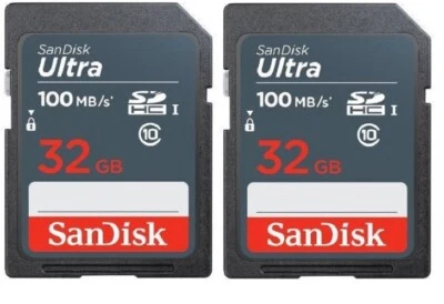 SanDisk 32GB C10 SD Ultra Memory Card (2 Pack) for Cannon Nikon Kodak & Sony - Image 1 of 4