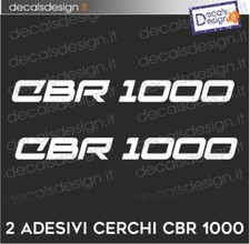 2 adesivi 30 CM. Moto Honda CBR 1000 RR BIANCHI PER CERCHI CARENA CUPOLINO