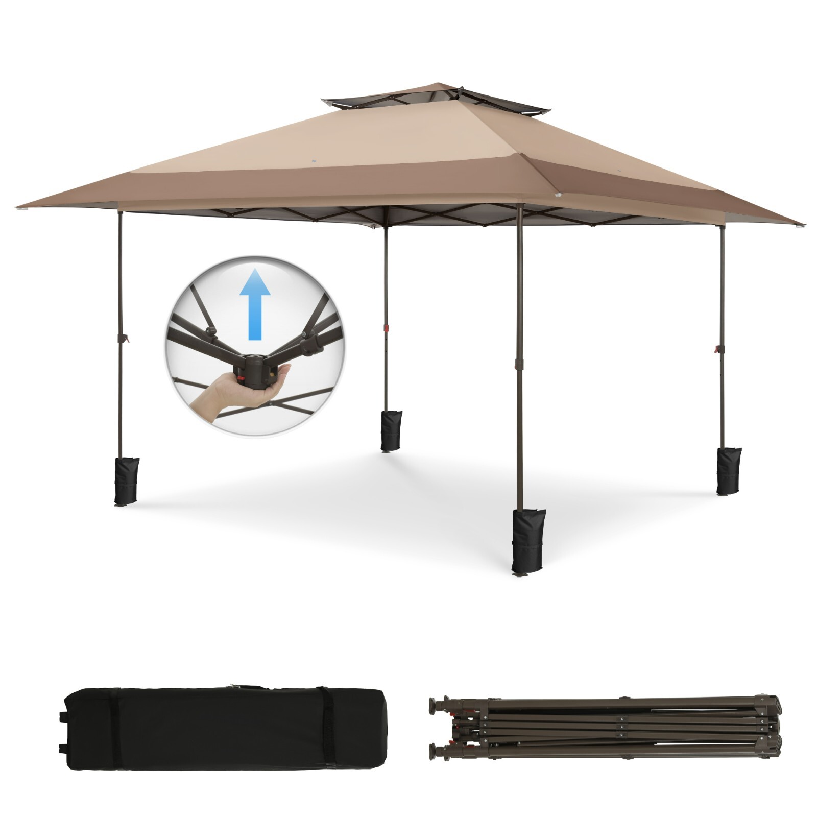 Pop-up Patio Gazebo Awning Sunshade Shelter W/ Sandbag