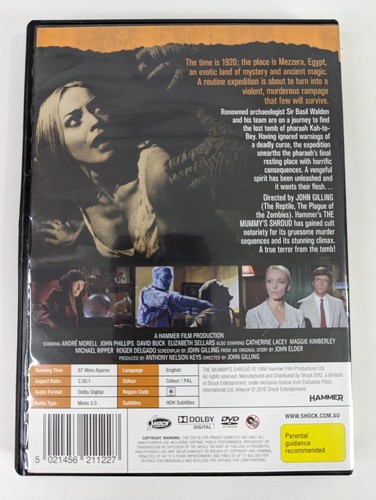 The Mummy's Shroud (Region 4 DVD, 1967 Hammer Horror) Andre Morell John Phillips - Picture 2 of 4