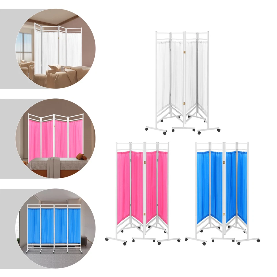 Divisor de habitación médica de 4 paneles pantalla de privacidad médica divisor de habitación plegable Foto 2 de 4