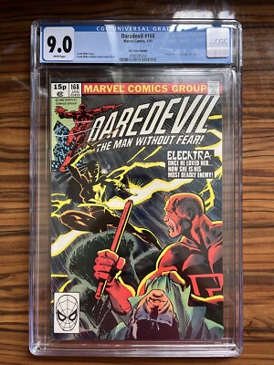 Daredevil #168 CGC 9.0 1st app of Elektra UK Price Pence Variant