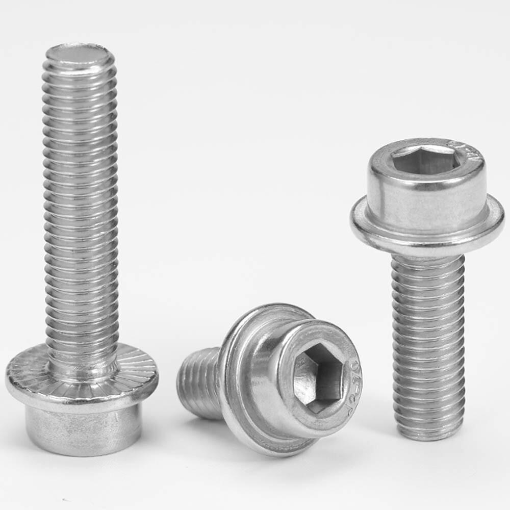 M12 1.75 304 Stainless Steel Flange Hex Socket Head Cap Screws Allen