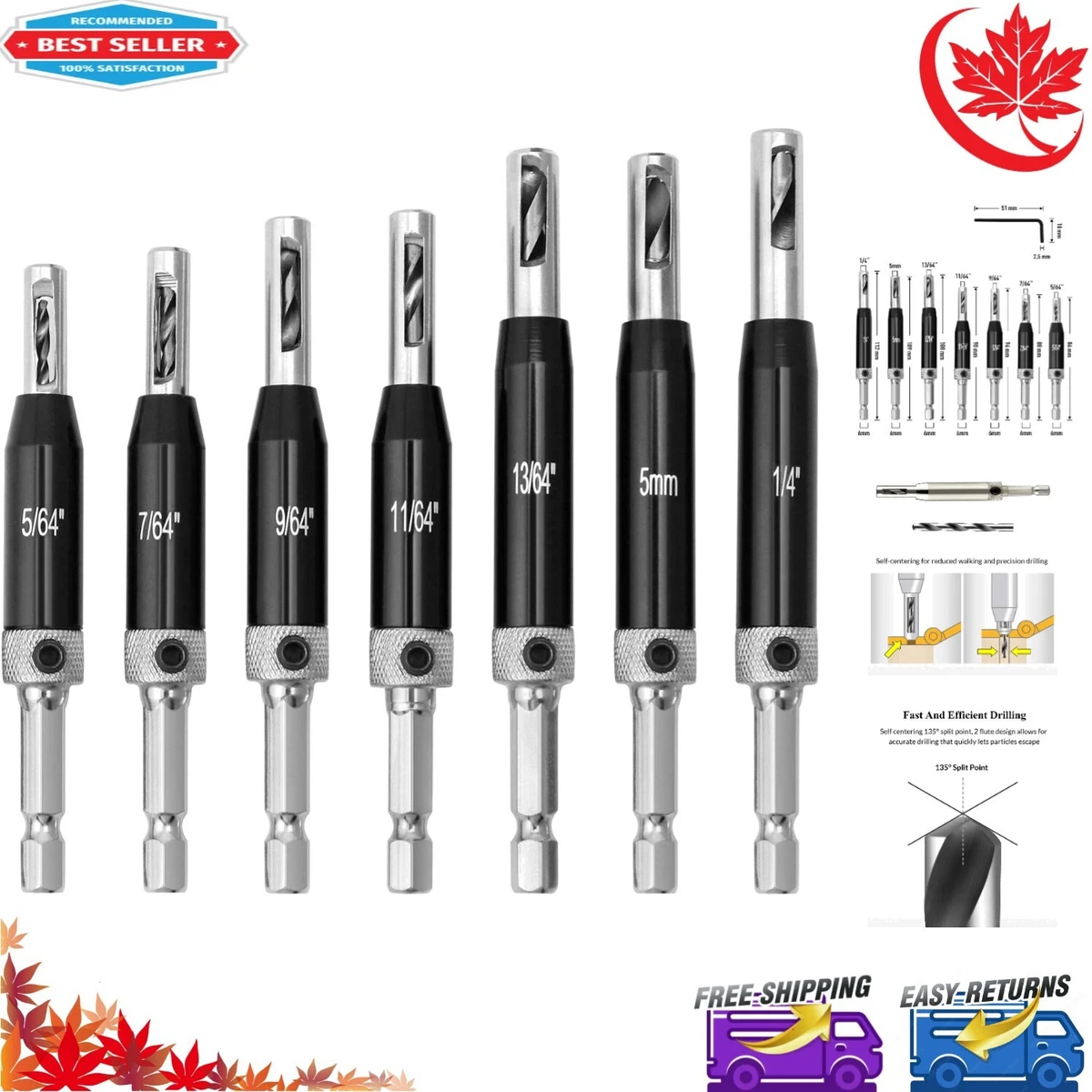 Vix Bits Drill Bit Set Precise Positioning Fast Loading No Blockage 7