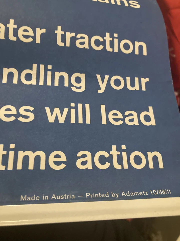 Original Vintage 1968 SEMPERIT TIRES -advertising Austria - 23.25”x 33” POSTER - Image 4 of 4