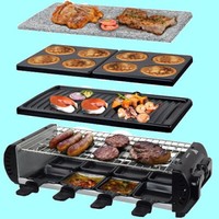 4In1 Raclette FüR 8 Personen Grill Set Tischgrill Steinplatte Liestal Syntrox