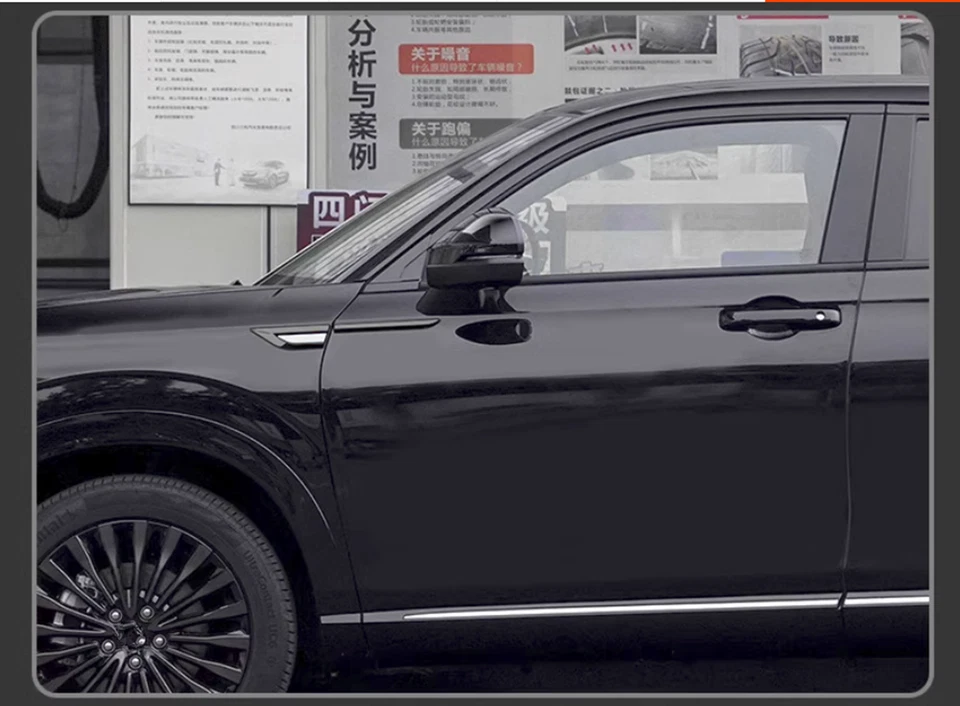 Guardabarros de ventilación de aire para puerta lateral de coche guardabarros cubierta de ala moldura espejo 3D acero inoxidable Foto 2 de 4