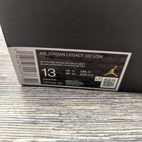 Nike Air Jordan Legacy 312 Low Sneakers 'Black Toe' CD7069-160 Mens Size 13 - Picture 11 of 11