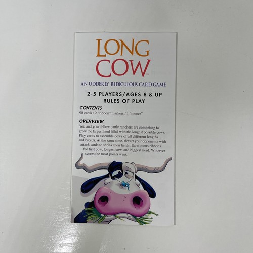 Long Cow An Udderly Ridiculous Card Game COMPLETE Gamewright 2018 Childrens READ - Picture 14 of 17