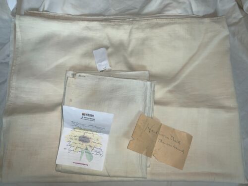 Antique Hand Made Sheet + Table Cover Linen Cotton Estate Sale Find Clinton Iowa - Picture 1 of 19