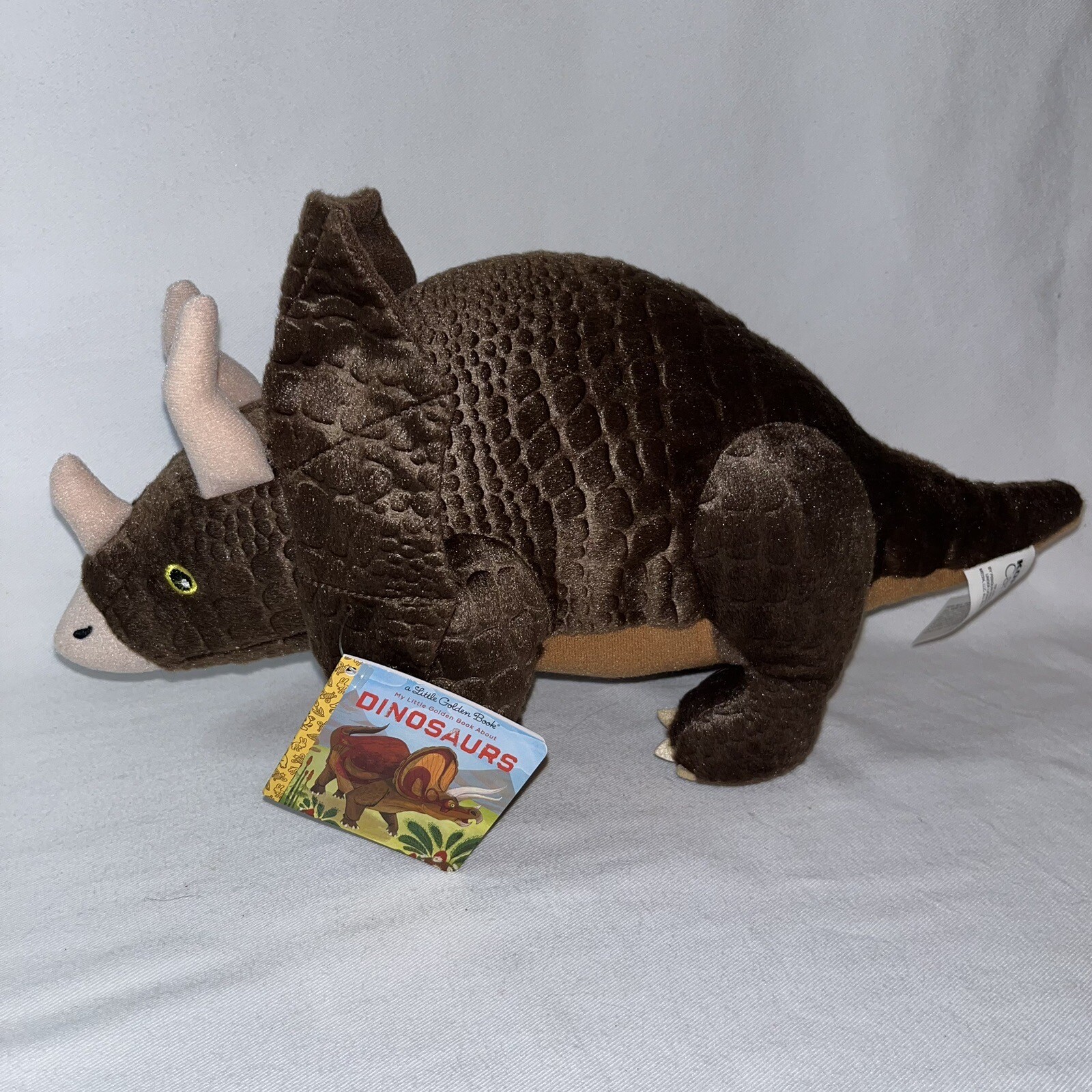 Kohls Cares a Little Golden Book Triceratops Plush Stuffed Animal Toy Approx 15
