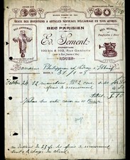 ROUEN (76) NOZZLES OF LAMPS, HEATERS & STOVES "Ed. SEMENT" invoice in 1908