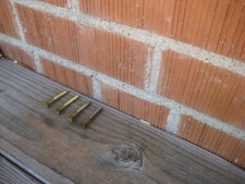 Lot de 4 vis à bois tête plate Phillips laiton massif vintage #12 x 1 3/4" USA