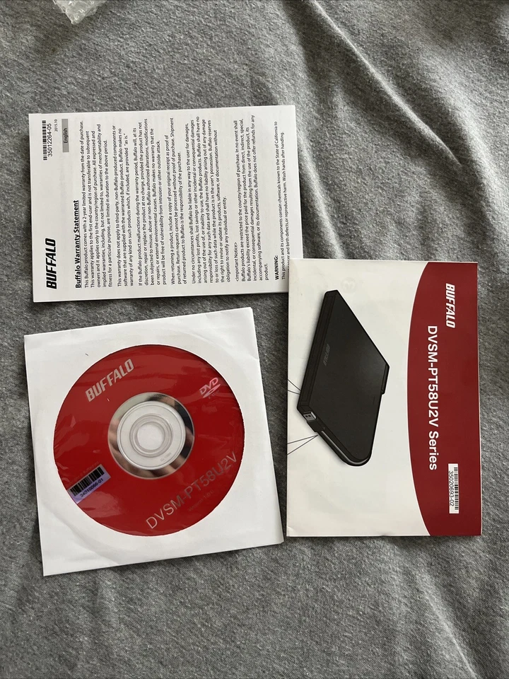 Buffalo Grabadora de DVD 8x Bus USB Portátil Alimentado para Windows y Mac DVSM-PT58U2VB Foto 4 de 4