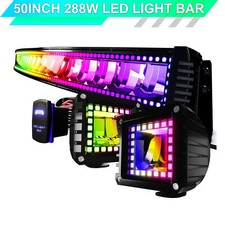 50inch Led Light Bar Rgb Chasing Halo Lamp With 18w Flood Work Light Bars 50inch Led Light Bar Rgb Chasing Halo Lamp With 18w Flood Work Light Bars