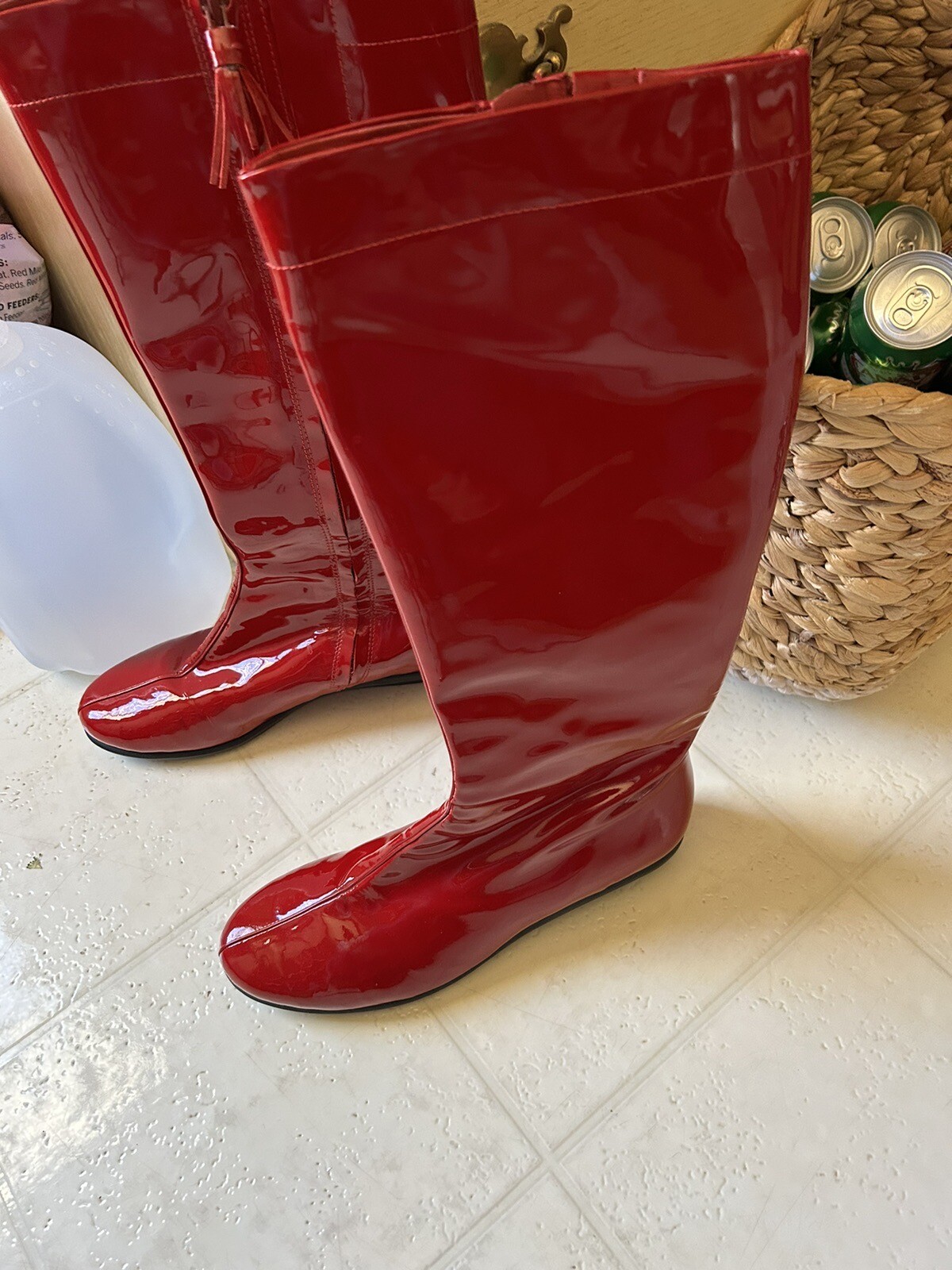 Cole Haan Knee High Red Patent Leather Boots Waterp… Gem