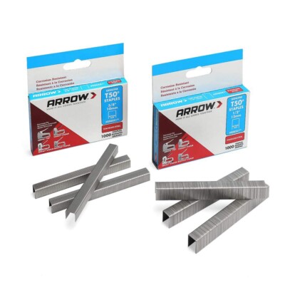 ARROW T50 Stainless Steel Staples Pack Set #508SS1 1/2'' 12mmǺSS1 3/8'' 10mm