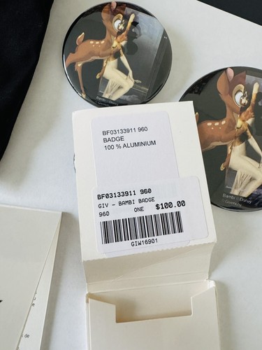 Givenchy x Bambi (Fall 2013) set of three badges pins NEW in pouch with tags - Picture 7 of 9