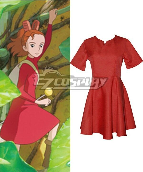 arrietty red dress Arrietty Red Summer Dress Arrietty the Borrower Relax Wear Flower Dress + Hair Band Donguri Closet Exclusive Dress only