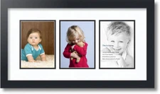 ArtToFrames Collage Mat Picture Photo Frame - 3 5x7" Openings in Satin Black 24
