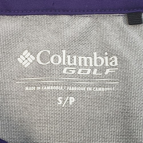 Columbia Golf Men's Polo Shirt Size Small Purple Gray Front Nine Omni Wick - Picture 6 of 7