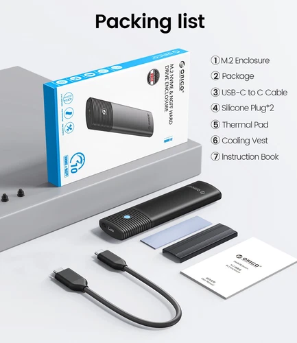 ORICO M.2 NVME TO USB 3.2 Enclosure Type-C Case Adapter SSD SATA External SSD - Picture 8 of 16